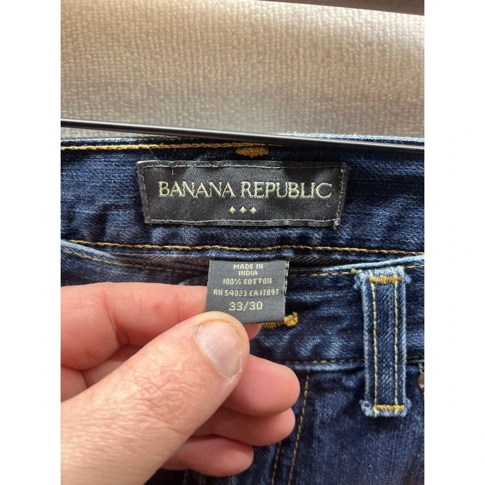 Banana‎ Republic Straight Leg Jeans Mens 33/30 Blue Denim Faded Cool Pants 3125
